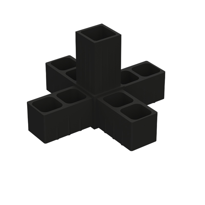 5 WAY CONNECTOR 20x20 / BLACK
